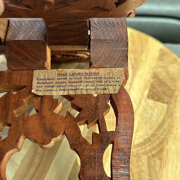 Hand Carved Wooden Folding Book
Rest Stand Holder with Intricate Carvings - Picture 4 of 7